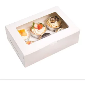 White Cupcake Box with 6 Holders